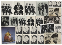 Large Lot of 119 Promotional Photos of Moe Howard & The Three Stooges -- Most Measure 4 x 5 With Either Curly or Shemp, Though Besser & Curly Joe Are Included in Some -- Most Are Near Fine
